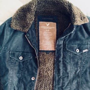 Black Corduroy Sherpa Jacket